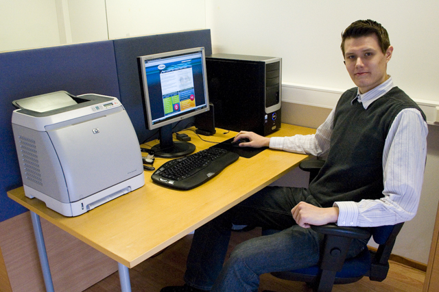 Jani Hirvonen at office in the year 2010